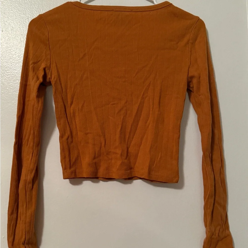 Forever 21 Rust Button-Down Ribbed Top - Picture 4 of 4